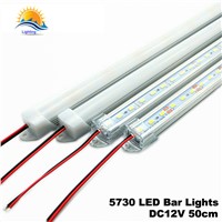 50cm 5630 6w LED Bar light DC 12V 0.5m Rigid LED Strip Bar Lights U Aluminium shell with milk or transperant cover