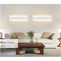 Modern 6W 14W 20W Aluminum Black/White LED Sconce Indoor Wall Lamps Brief Bedroom Decoration Lighting Fixtures Wall 100-240V ac