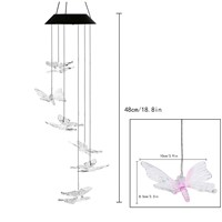 Outdoor Windlights Solar Powered LED Changing Light Color Butterfly Wind Chimes Garden Lights for Gardening Lighting Decoration