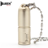 LED Flashlights Small Torch Lamp USB Only 41mm 130 Lumen with Necklace Portable Design Keychain Mini Light +Battery WUBEN G344