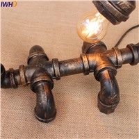IWHD Loft Industrial Table Lamp Vintage Creative Scorpion Water Pipe Beside Desk Lamps Decorative Abajour