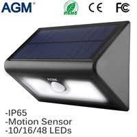 AGM LED Solar Power Light Wall Lamp Garden Outdoor Waterproof PIR Motion Sensor Solar Luminaria Panel Sunlight Energy Path Light