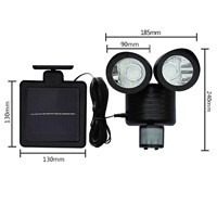 22 LED Rotatable Double Heads Motion Sensor LED Wall Lamp Human Movement Induction Outdoor Garden  LED Solar Lights