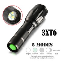 High Quality 15000LM 3T6 LED Zoomable Flashlight Waterproof Torch Light Lamp 18650