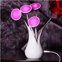 Modern Flower vase table lights home lights Table lamps with USB Rechargeable for living room bedroom Red Flower Vase Lights