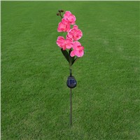 5 head solar moth orchid LED lantern outdoor simulation lantern garden courtyard decorative lamp pole lawn lamp