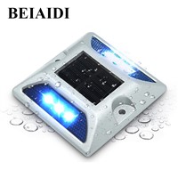 BEIAIDI 3PCS Solar Deck Light Dock Path Road Marker Lamps Outdoor Security Warning Lights Landscape Garden Stairs Step Light