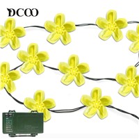 Dcoo String Lights Battery Operated Timer 50 LED Blossom Flower Fairy Lights Christmas Garden Party Lights Outdoor Lighting
