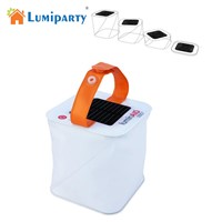 Lumiparty 2017 Hot Sale Foldable Inflatable Cube Solar Light  Waterproof Outdoor Lantern Protable 3 Modes LED Lamp For Garden
