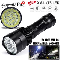 SupwildFire 40000Lm 16x CREE XML T6 LED 5Mode LED Flashlight Torch Light Lamp 170622