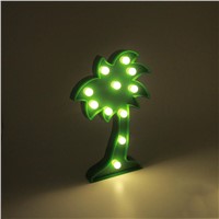 3D Marquee Night Lamp With 11 LED Battery Operated Coconut Tree Night Light New