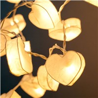 2M 20 Paper Heart Led String Lights Battery Powered Waterproof Light Home Fiestas Lamp Garland lighting Wedding Decoration