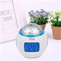 Starry Sky LED Night Light Lamp Projection Music Alarm Clock Thermometer