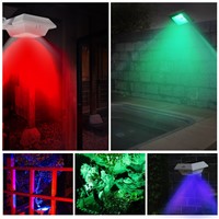 4 PACKS 6 LEDs Outdoor Lighting Solar Gutter Light Red Blue Green Colors Solar Lamp IP44 Waterproof for Garden Lighting
