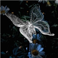 LumiParty Garden Stake Lights Solar Butterfly Pathway Lighting Color Changing Outdoor Decor Lawn Yard Path Decorative Ornaments