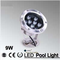 12/24Vac 9W IP68  LED swimming pool /pond /fountain decoration lighting , brigelux led chip , spot light for garden,landscape