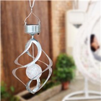 Lumiparty Solar Powered lights Wind Spinner LED Lamp Outdoor Hanging Wind Chime Light for Home Garden Lighting Decoration