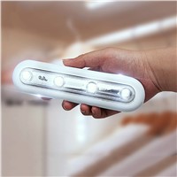 Creative Mini 4 LED Night Light Closet Lamp Battery Powered LED Touch Tap Night Light for Home Office Kitchen Cabinets
