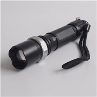 LED Flashlight Rotary Focus Portable Torch Zoomable Focus Aluminum Waterproof Touch Light Lantern 18650 Rechargeable Battery