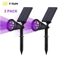 T-SUNRISE 2 PACK Solar Spotlight Powered Lamp Purple Color Solar Lights Outdoor Lighting Wall Light For Garden Street Light