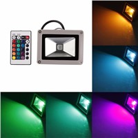 10W RGB RGB Color Changing Outdoor 9LED Flood Light Lamp w/Remote AC85-265V