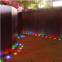 Solar Powered 6LED Outdoor Pathway Glass Road Step Lights Home Lighting Green