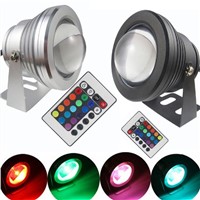 10pcs/lot Led Underwater Light RGB 10W 12V Led Underwater Light 16 Colors 1000LM Waterproof IP68 Fountain Pool Lamp Lighting