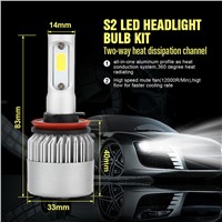 Car Headlight COB Auto Lamp 6000K 12V High Low Beam Bulb LED Auto Head lamp 2 pcs H11/H8/H9 fog light best price