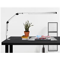 Sleek Design LED Clamp Lamp 9W, Metal Long Arm Foldable Table Lamp, Swing Arm Adjustable