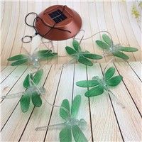 Dragonfly LED Solar Panel Wind Chime Night Light, Color-Changing Garden Outdoor Lighting Solar Lamp for Home Garden Decoration