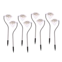 8pcs/lot Outdoor Solar Lamp Garden Lawn Light Solar-powered Lamps Stainless Steel For Landscape Yard Lawn Pathway