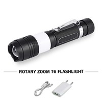 Usb Flashlight USB Handy LED Torch Pocket LED Rechargeable Lantern 6 Modes Waterproof Zoomable Lamp For camping By 18650 Battery