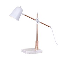 Balance Arm Table Lamp in Lustrous Satin Golden Finish with Marble Base