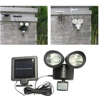 22  LED Motion Activated Outdoor Security Floodlight with Light Sensor and Solar Charger two color white and black