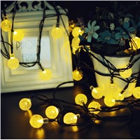 Dcoo 2 Pieces Solar Powered Globe LED String Lights 30 LEDs Globe Ball Fairy Lights Outdoor Garden Holiday Christams Warm White