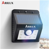 ARILUX AL-SL01 PIR Motion Sensor 8 LED Solar Light Waterproof Outdoor Solar Power LED Garden Light Pathway Wall Lamp