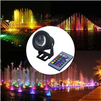 High Waterproof IP68 12V 10W Outdoor LED Landscape Fountain Pool Lamp Underwater Lights with 24key IR Remote Controller