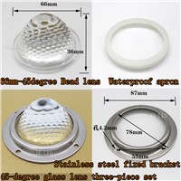 2set/lot 66 mm  glass concave lens45degree and  60degree+ Silicone Ring +87mm pressure ring suitable for 20W 30W 50W 70W 80W 100