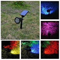 New Landscape Lighting 7 LEDs Solar Powered Flood Spot Light Garden Spotlight Outdoor Home Garage Lamp La