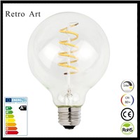 Dimmable vintage edison style soft led filament light bulb G95 4W