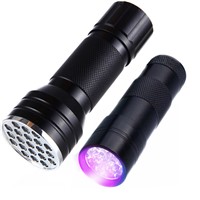 21 LED 9 led UV Flashlight Aluminium Invisible Blacklight Detection Ink Marker Ultra Violet Mini Portable Torch UV Light