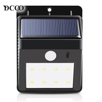 Dcoo Solar Lamps 8 LEDs Bright Security Wireless Motion Sensor Solar Panels Power Outdoor Garden Lights LED Solar Lamp Lights