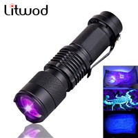 Litwod Mini penlight LED Flashlight Torch UV Light Waterproof 3 Modes zoomable Adjustable Focus Lantern Portable Light