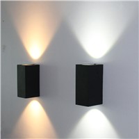 10pcs/lot  Outdoor Wall Light Up and Down 6W Waterproof IP65 Aluminum Fixture for Outdoor Lighting Wall Lamps AC 85-265V