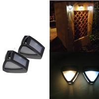 1pc Automatically Cool White/Warm White Solar Power Two LED Garden Security Lamp Outdoor Waterproof Light