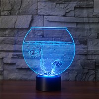 Fish Tank shape Acrylic 3D Night Light LED  3D Illusion USB RGB Night Light Desk Lamp Home Decor Holiday Gift Headphone