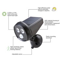 New Arrival Solar Powered Panel Motion Sensor Light 2LED Super Bright Solar Wall Light Garden Security Lamp Outdoor Street Light
