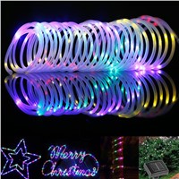 50 LED Waterproof Solar Rotatable Outdoor Garden Camping LED Lamp Hose Lights  soft color changeable light for holiday