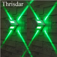 Thrisdar 3PCS Outdoor LED Cross Star Porch Wall Lamp 3W Waterproof LED Spotlight Square KTV Hotel Engineering Wall Light