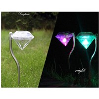 4Pcs / lot Waterproof LED Solar light Landscape Outdoor Grounding Sun Light Diamonds Garden Yard Path Lawn Solar Lamps